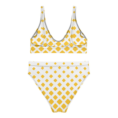 Diamond spotted high-waisted bikini